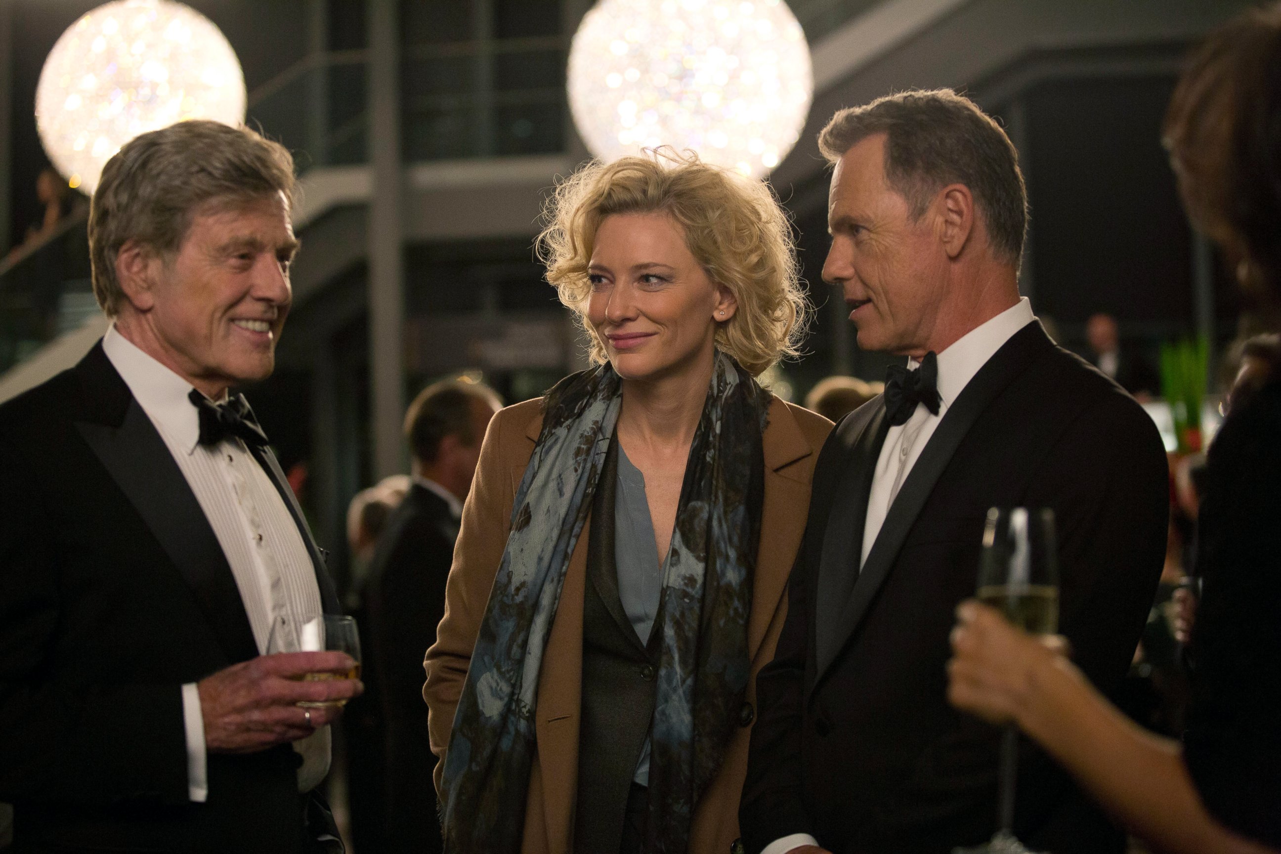 PHOTO: Robert Redford as Dan Rather, Cate Blanchett as Mary Mapes and Bruce Greenwood as Andrew Heyward in a scene from "Truth."