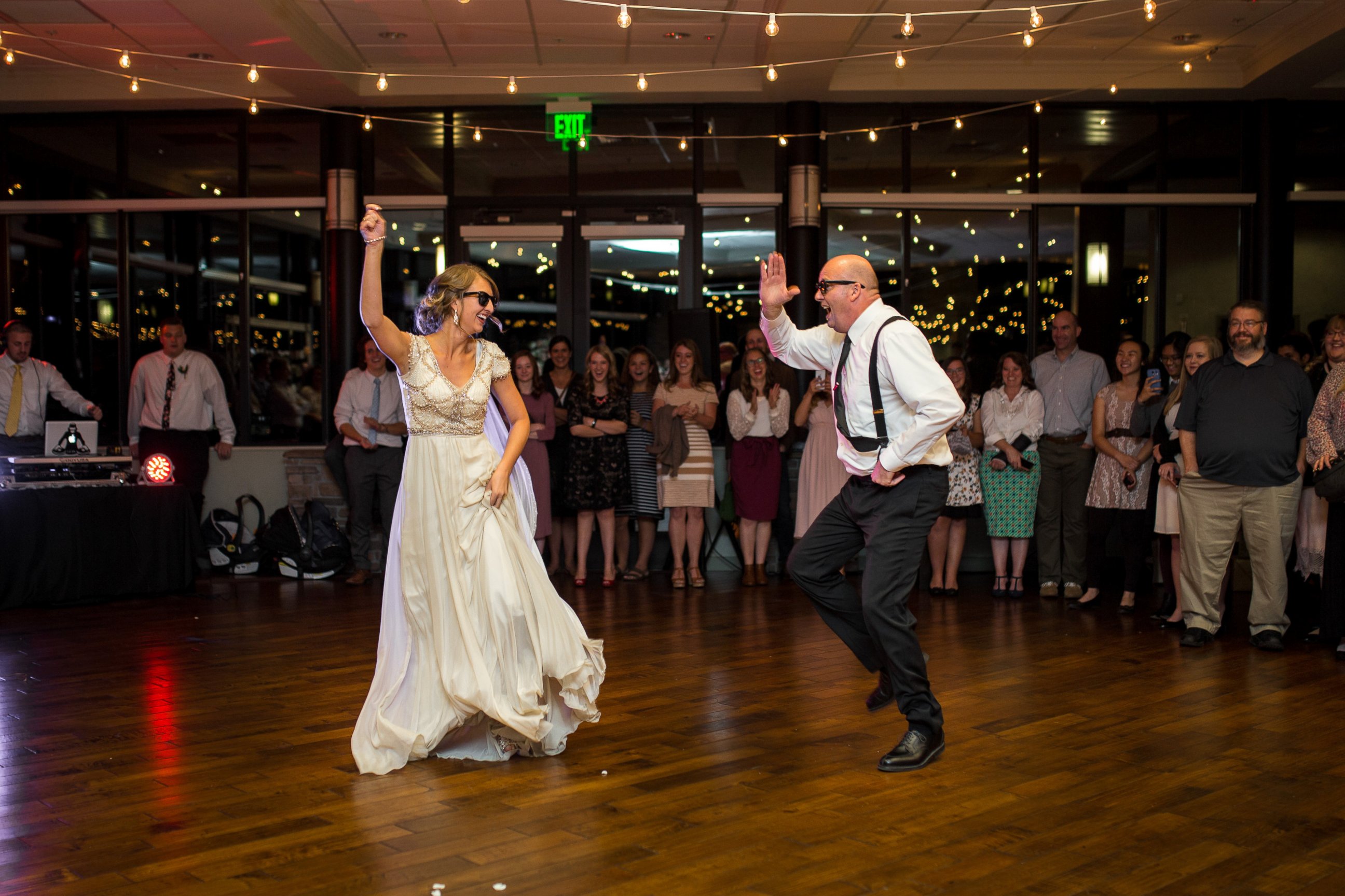 PHOTO: Mikayla Phillips and her dad, Nathan Ellison, performed a choreographed dance mash-up at Phillips' Oct. 8, 2016 wedding reception near Provo, Utah.