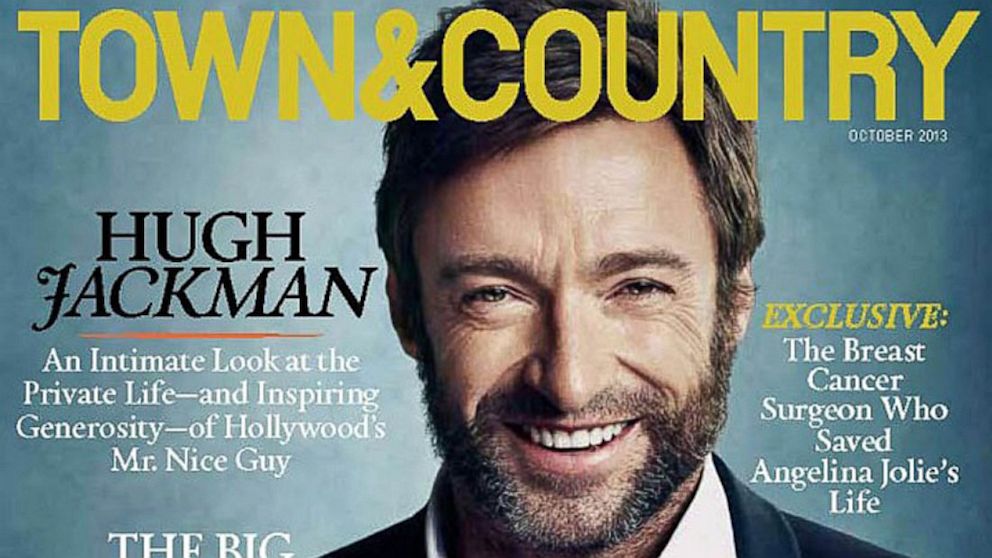 Hugh Jackman appears on the 2013 October issue of Town and Country Magazine. 