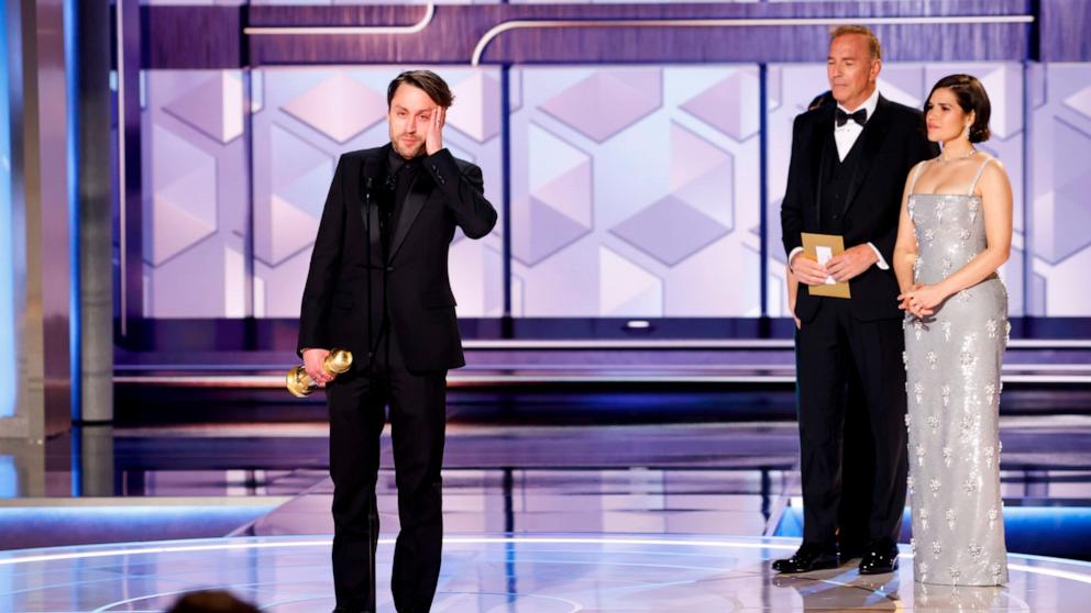 PHOTO: Kieran Culkin at the 81st Annual Golden Globe Awards, airing live from the Beverly Hilton in Beverly Hills, Jan. 7, 2024.