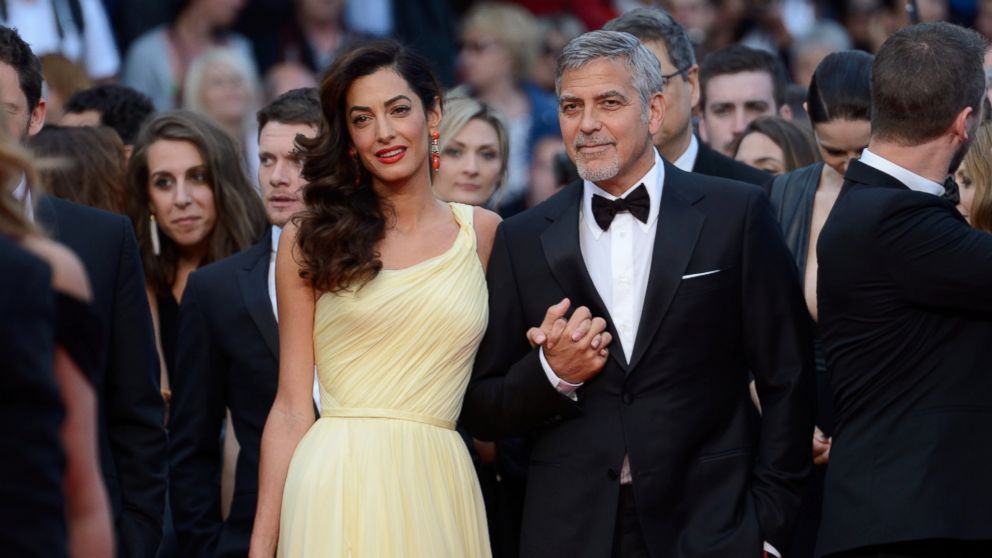 George Clooney and his wife Amal Clooney attending the Money Monster screening, at the Palais Des Festivals in Cannes, France, on May 12, 2016, as part of the 69th Cannes Film Festival. 