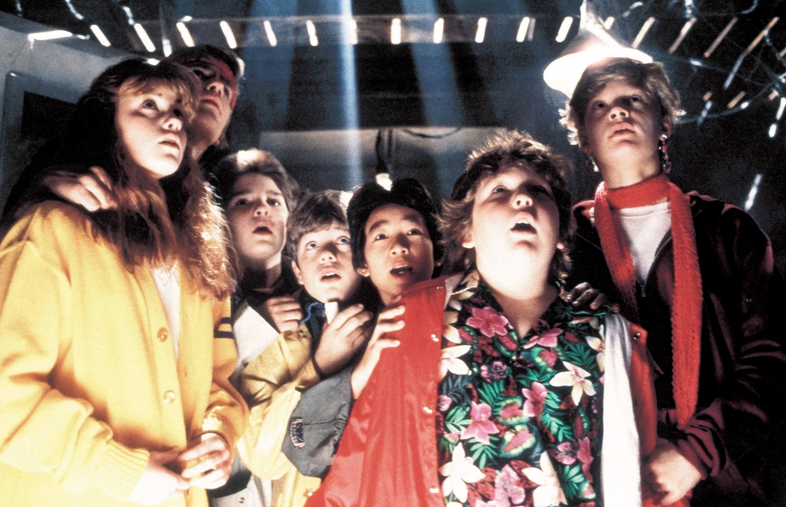 PHOTO: The cast of "The Goonies" in scene from the movie.