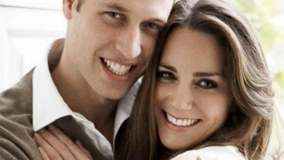 Britain's Prince William and Kate Middleton pose in one of two official engagement portraits, taken by photographer Mario Testino at St James's Palace in London, Nov. 25, 2010.
