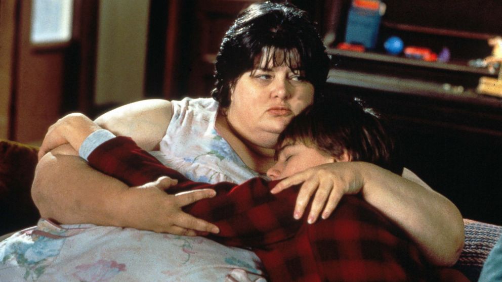 Darlene Cates and Leonardo Dicaprio in the film, "What's Eating Gilbert Grape," 1993.

