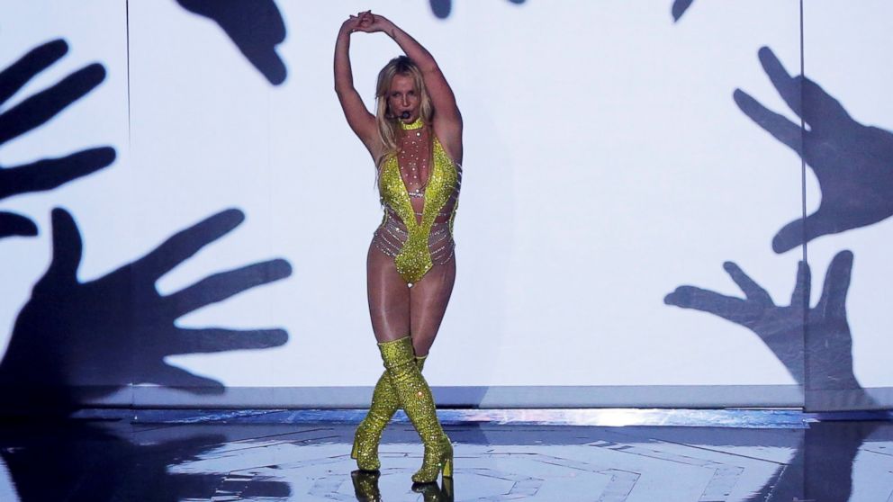 Britney Spears performs during the 2016 MTV Video Music Awards in New York City, Aug. 28, 2016. 