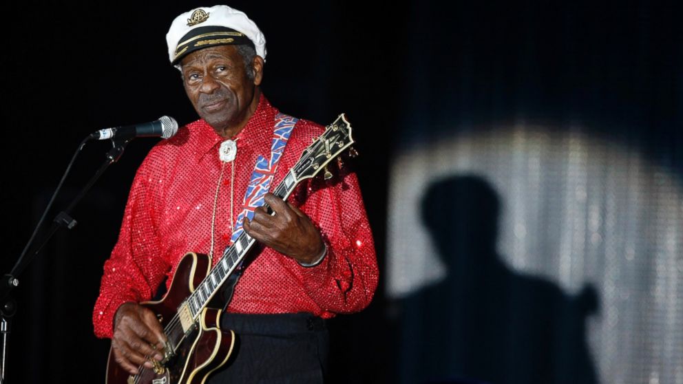 Rock and roll legend Chuck Berry performs during the Bal de la Rose in Monte Carlo, Monaco, on March 28, 2009.  