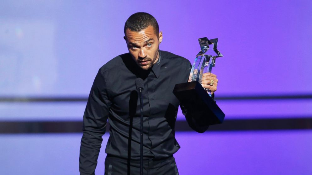 PHOTO: Actor Jesse Williams accepts the Humanitarian Award during the 2016 BET Awards in Los Angeles, June 26, 2016.  