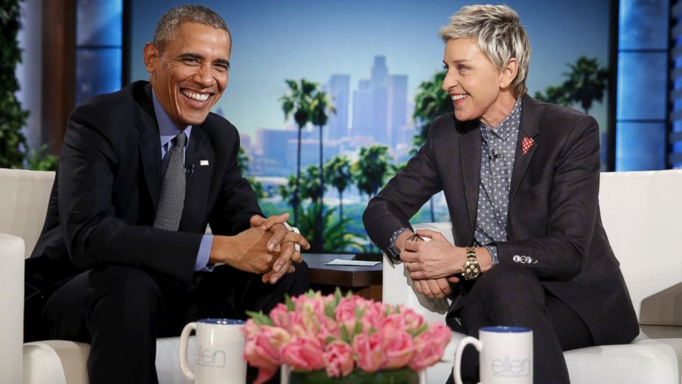President Barack Obama appears on a taping of the Ellen DeGeneres Show in Burbank, Calif., Feb. 11, 2016.