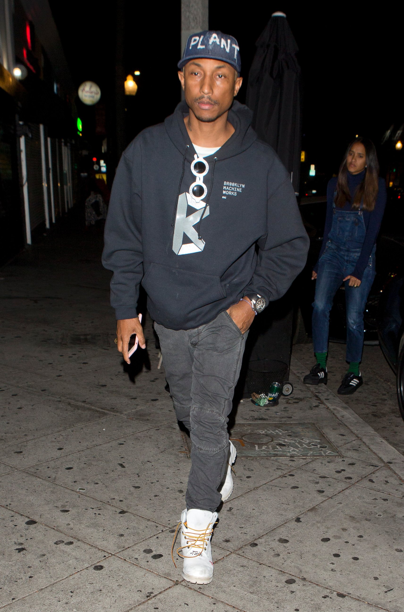 PHOTO:Pharrell Williams was seen at 'Lady Gaga's' private birthday party at 'No Name' Restaurant in Los Angeles.