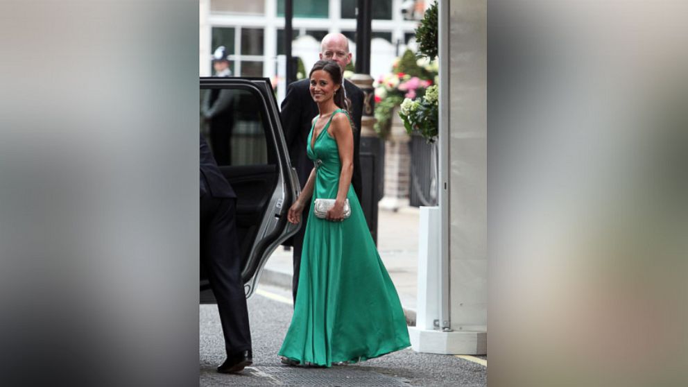 PHOTO: Pippa Middleton is seen outside The Goring Hotel after the wedding of Kate to Prince William, London, April 29, 2011.