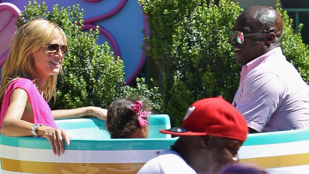 Heidi Klum and Seal spend the day at Disneyland in Anaheim, Calif. with the children, May 28, 2014.
