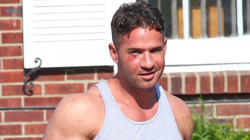 PHOTO: Mike 'The Situation' Sorrentino is seen leaving Middletown township police department after reportedly being arrested following a flight at his tanning salon in New Jersey, June 17, 2014. 