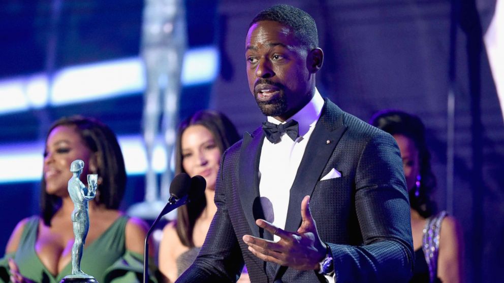 PHOTO: Sterling K. Brown speaks onstage during the 24th Annual Screen Actors Guild Awards at The Shrine Auditorium on Jan. 21, 2018 in Los Angeles.