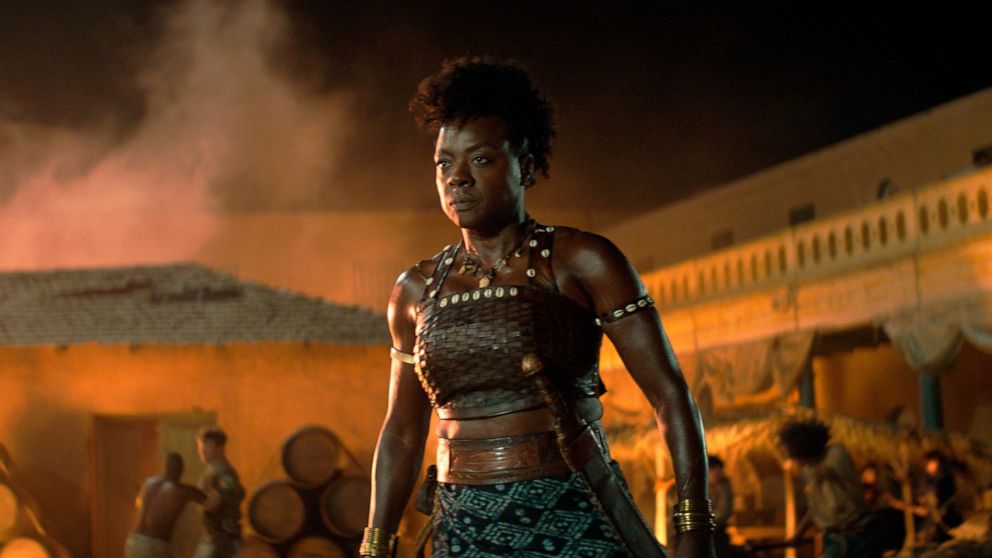 This image released by Sony Pictures shows Viola Davis in "The Woman King." (Sony Pictures via AP)