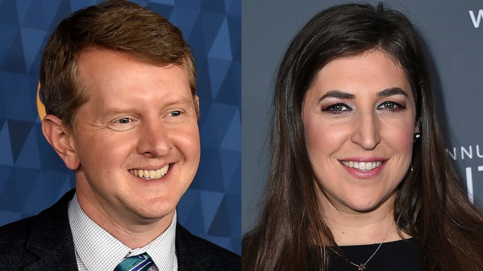 Ken Jennings appears at the 2020 ABC Television Critics Association Winter Press Tour in Pasadena, Calif., on Jan. 8, 2020, left, and actress Mayim Bialik appears at the 23rd annual Critics' Choice Awards in Santa Monica, Calif., on Jan. 11, 2018. Bi