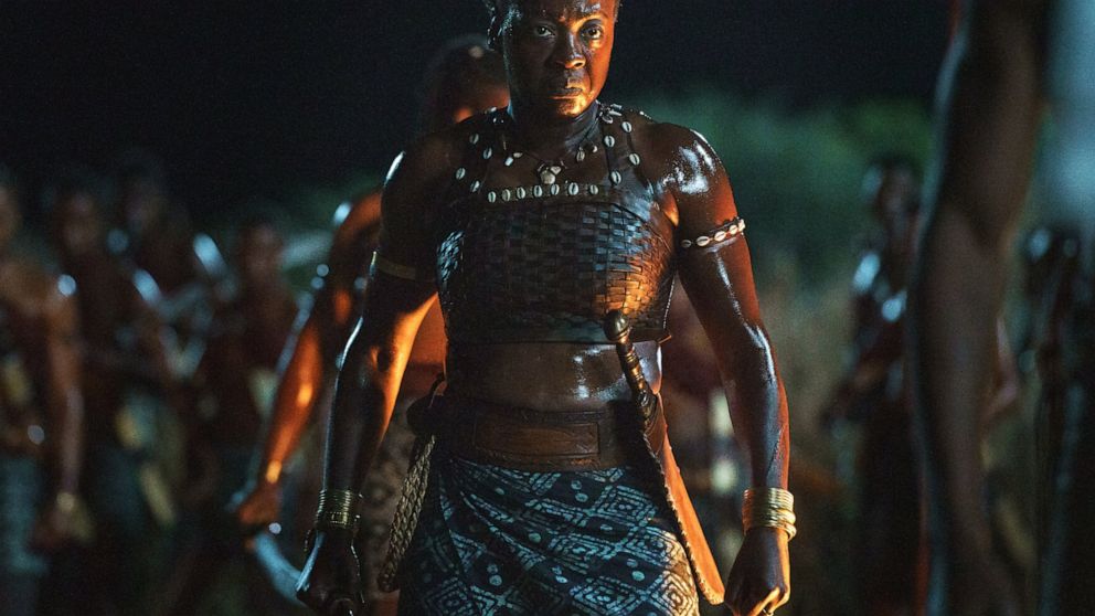 This image released by Sony Pictures shows Viola Davis in "The Woman King." (Sony Pictures via AP)