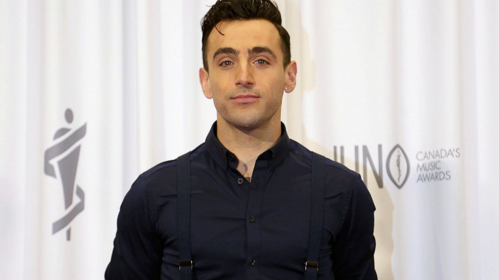 FILE - Jacob Hoggard, frontman for the Canadian band Hedley, poses backstage following the 2015 Juno Awards in Hamilton, Ontario, on Sunday, March 15, 2015. Hoggard was convicted Sunday, June 5, 2022, of sexual assault causing bodily harm to an Ottaw