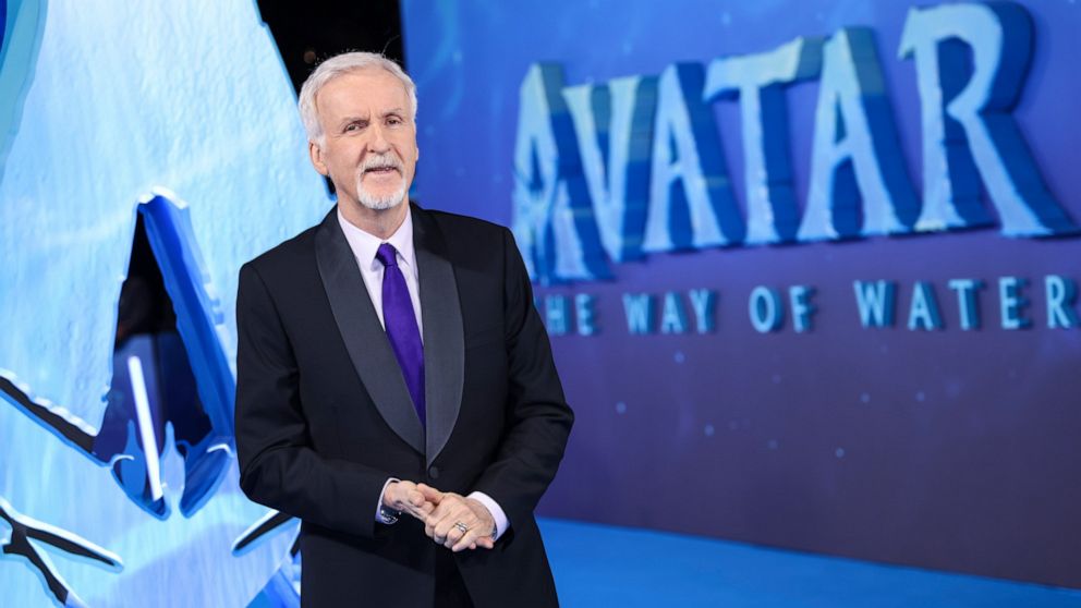 Director James Cameron poses for photographers upon arrival at the World premiere of the film 'Avatar: The Way of Water' in London, Tuesday, Dec. 6, 2022. (Photo by Vianney Le Caer/Invision/AP)
