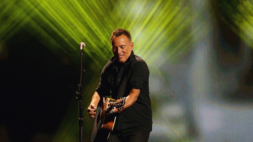FILE - Bruce Springsteen performs during the closing ceremonies of the Invictus Games in Toronto on Sept. 30, 2017. Springsteen's latest album, "Letter To You" will be released on Oct. 23. (Nathan Denette/The Canadian Press via AP, File)
