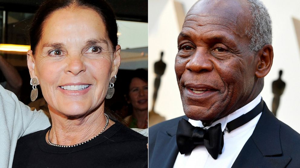 Actress Ali MacGraw appears during a tribute to the career of Robert Evans by the Academy of Motion Picture Arts and Sciences in Beverly Hills, Calif., on May 22, 2008, left, and Danny Glover arrives at the Oscars in Los Angeles on Feb. 24, 2019. Mac