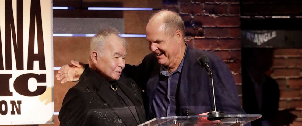 John Prine, left, and Pat McLaughlin accept the Song of the Year Award for