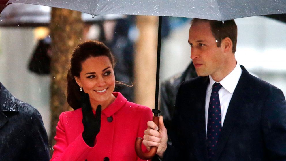FILE - Britain's Prince William, and Kate, Duchess of Cambridge, visit the National Sept. 11 Memorial and Museum, on Dec. 9, 2014 in New York. The Prince and Princess of Wales’s first overseas trip since the death of Queen Elizabeth II, which begins 