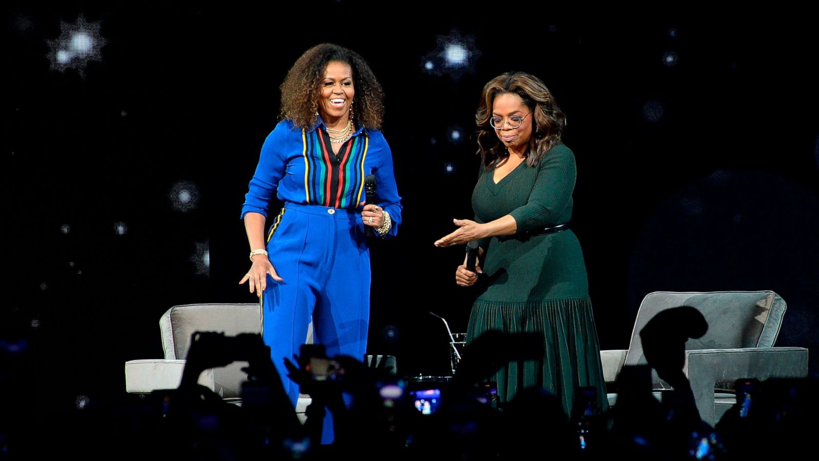 Michelle Obama Oprah Winfrey Headline Arena Like Rock Stars Abc News