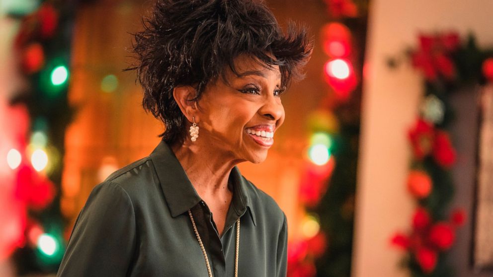 This image released by Great American Media shows Gladys Knight in a scene from "I'm Glad It's Christmas," premiering Nov. 26 on the Great American Family channel. (Great American Media via AP)