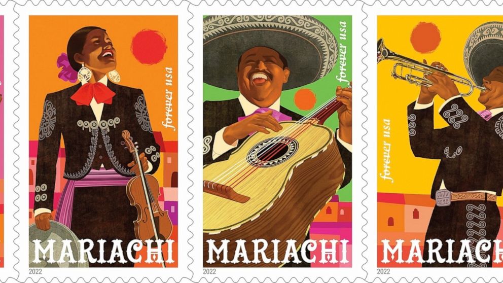 Arte de mariachi mexicano aparece en sellos postales de EE.UU.