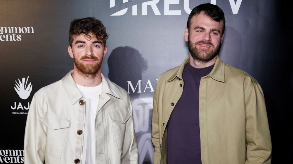 File - The Chainsmokers arrive at the day one of Maxim Big Game Weekend on Feb. 11, 2022, in Los Angeles. One of The Chainsmokers' latest hits is "High" and they're hoping to live up to their lyrics. The hit-making duo of Drew Taggart and Alex Pall h
