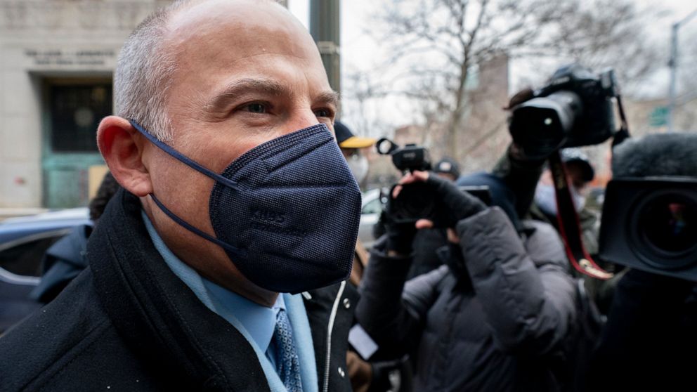 Michael Avenatti arrives to Federal court in Manhattan, Monday, Jan. 24, 2022, in New York. Avenatti, the once high-profile California attorney who regularly taunted then-President Donald Trump, was introduced to prospective jurors who will decide wh
