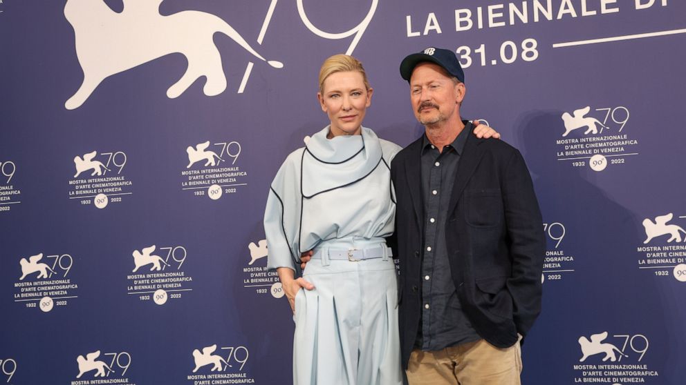 Cate Blanchett and director Todd Field pose for photographers at the photo call for the film 'Tar' during the 79th edition of the Venice Film Festival in Venice, Italy, Thursday, Sept. 1, 2022. (Photo by Joel C Ryan/Invision/AP)