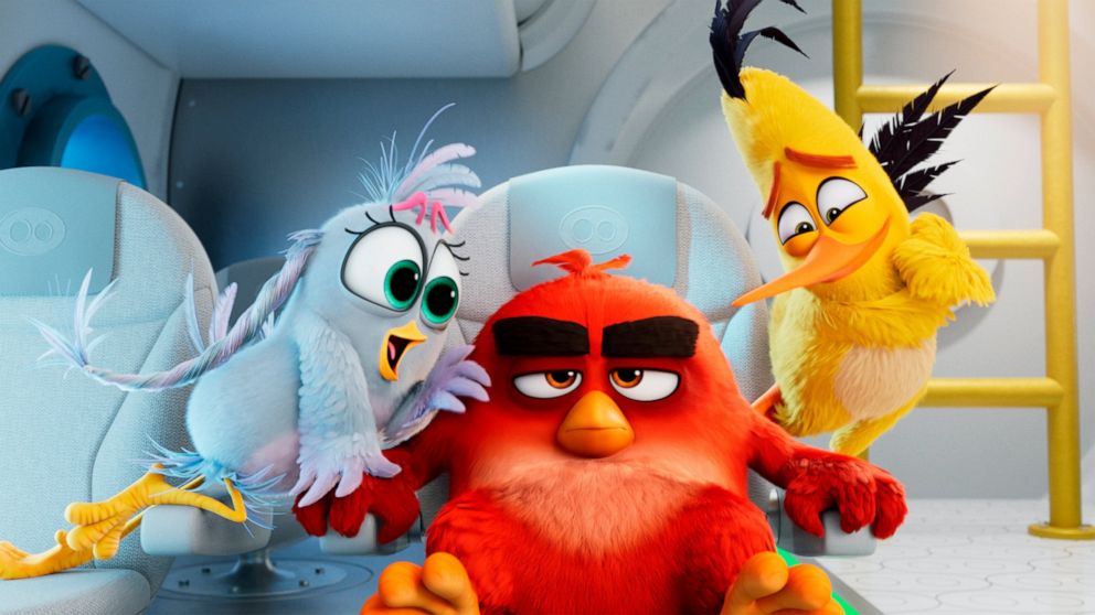 This image provided by Sony Pictures shows Silver (Rachel Bloom), from left, Red (Jason Sudeikis) and Chuck (Josh Gad) in Columbia Pictures and Rovio Animations' Angry Birds 2. It's hard to have huge expectations for a movie called "The Angry Birds M
