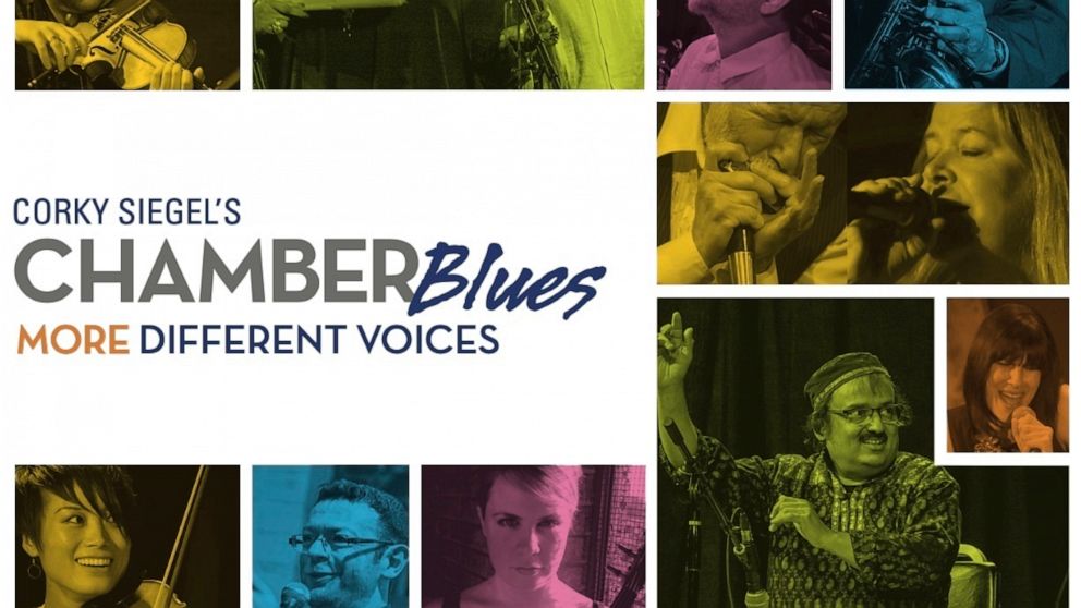 This cover image released by Dawnserly Records shows “MORE Different Voices” by Corky Siegel’s Chamber Blues. (Dawnserly Records via AP)
