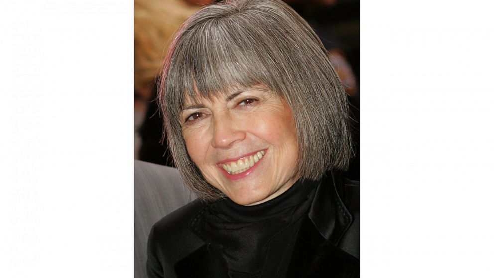 FILE - In this April 25, 2006, file photo, writer Anne Rice arrives to the opening night of the new Broadway musical "Lestat," in New York. Rice, the gothic novelist widely known for her bestselling novel "Interview with the Vampire," died late Satur