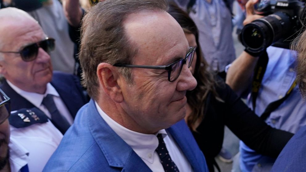 Actor Kevin Spacey arrives at the Westminster Magistrates court in London, Thursday, June 16, 2022. Spacey is appearing in a court in London on Thursday after he was charged with sexual offenses against three men. The 62-year-old Spacey is accused of