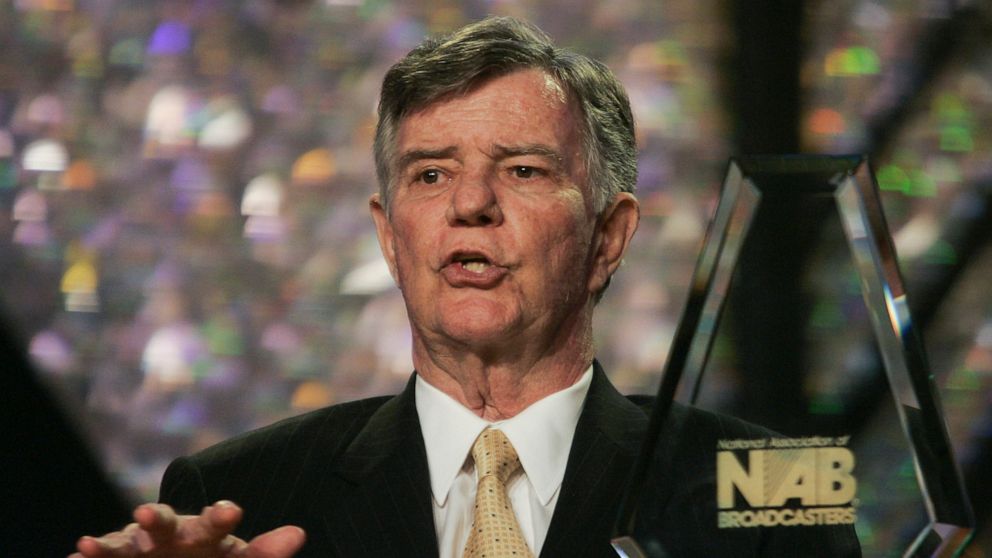 FILE - Lowry Mays, chairman of the Board of Clear Channel Communications, accepts the distinguished service award from the National Association of Broadcasters convention on April 18, 2005, in Las Vegas. Mays, whose accidental purchase of a San Anton