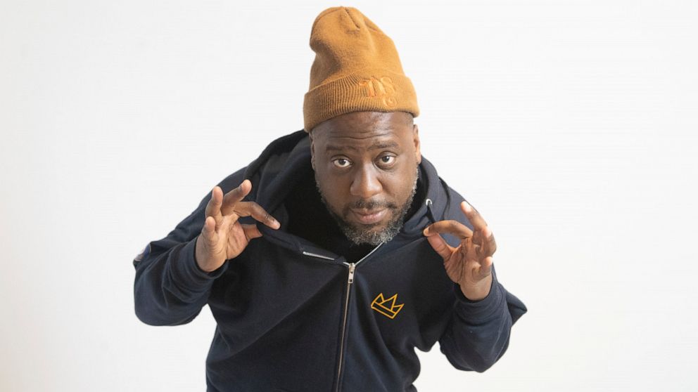 Robert Glasper appears during a portrait session in New York to promote his album "Black Radio III" on March 17, 2022. His album, "Dinner Party," with Terrace Martin and Kamasi Washington, is up for Best Progressive R&B Album this year’s Grammys. (AP