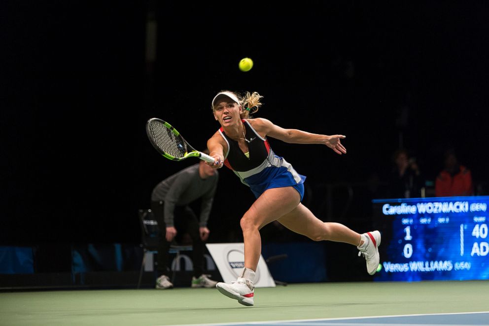 PHOTO: Caroline Wozniacki at the Champions Battle 2018, in Telia Park, April 30, 2018 in Copenhagen, Denmark. 