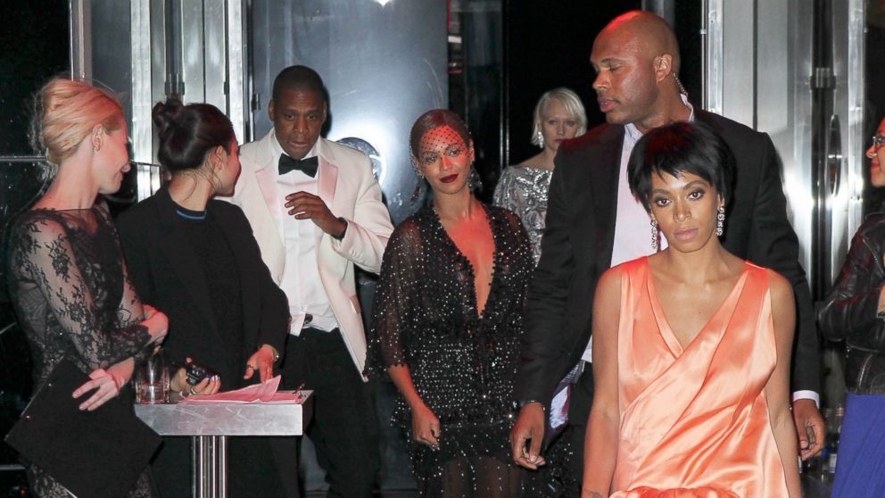 PHOTO: Jay Z, Beyonce and Solange leaving the Costume Institute Gala, at The Metropolitan Museum of Art in NYC, May 5, 2014.