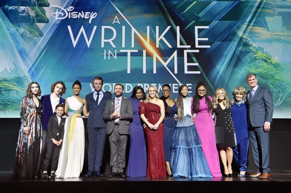 PHOTO: The cast of "A Wrinkle in Time" with director Ava DuVernay, screenwriter Jennifer Lee, producers Catherine Hand and Jim Whitaker pose at the world premiere in Hollywood, Calif., Feb. 27, 2018.  