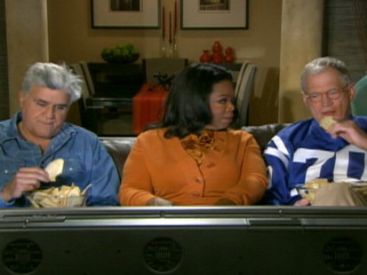 VIDEO: David Letterman appears in a TV ad with Jay Leno and Oprah Winfrey.
