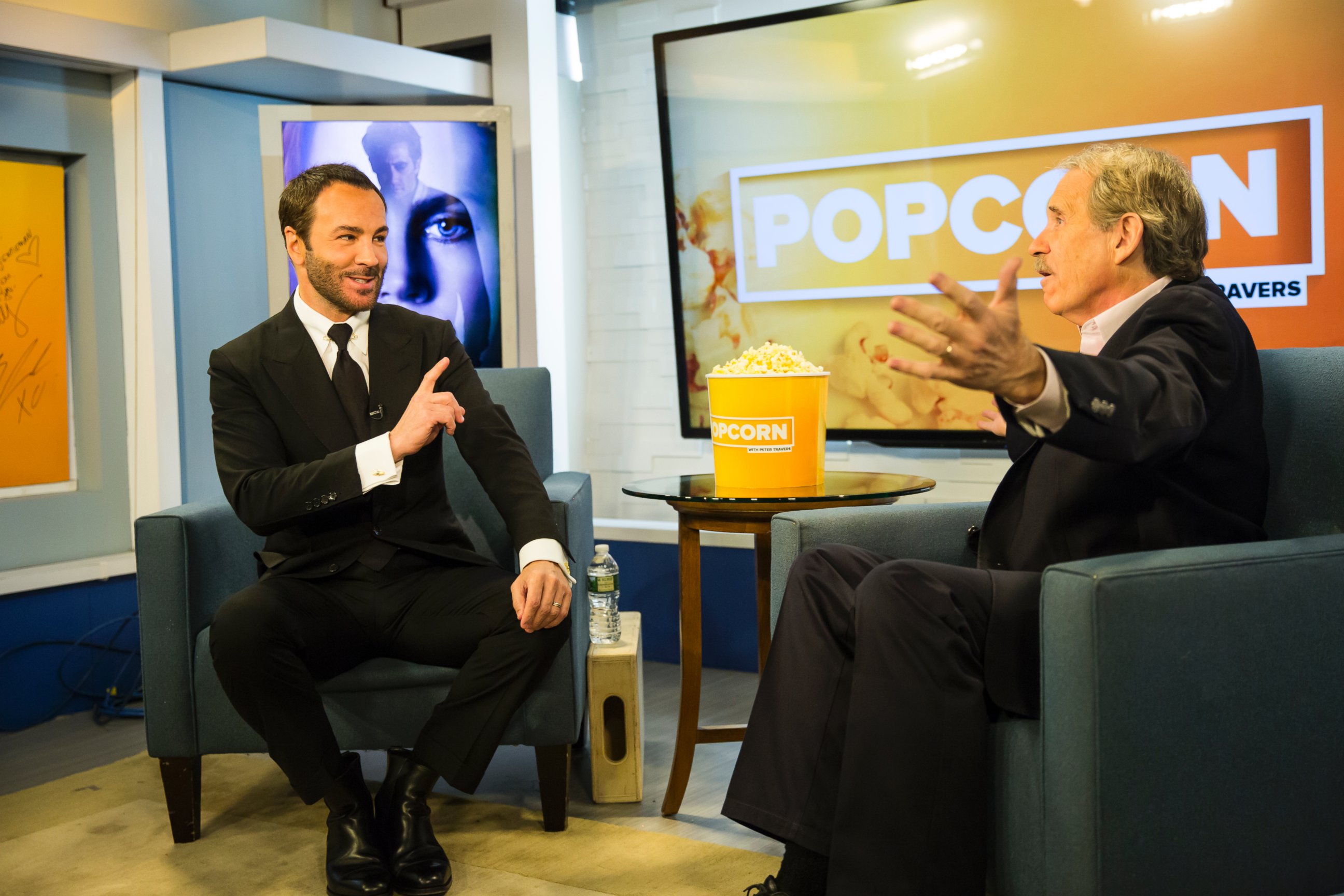 PHOTO: Tom Ford and Peter Travers at the ABC Studios in New York, Nov. 18, 2016.