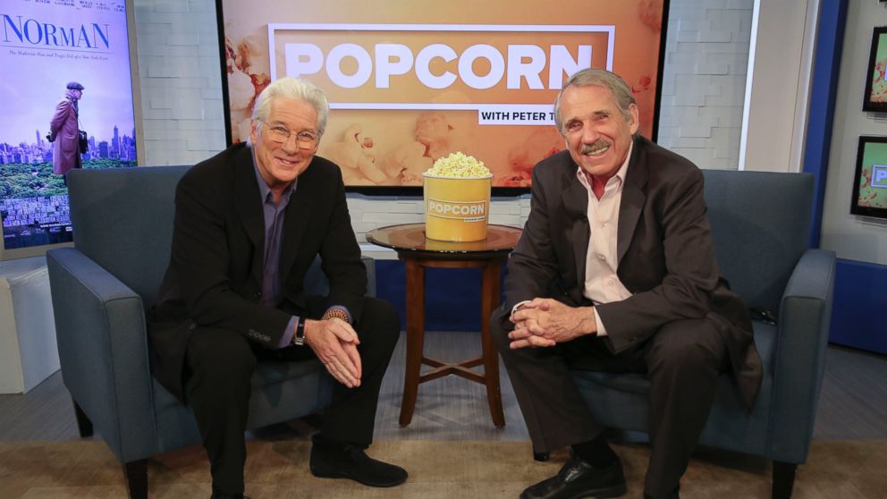 PHOTO: Richard Gere and Peter Travers at the ABC News studios in New York City, on "Popcorn with Peter Travers," March 23, 2017.