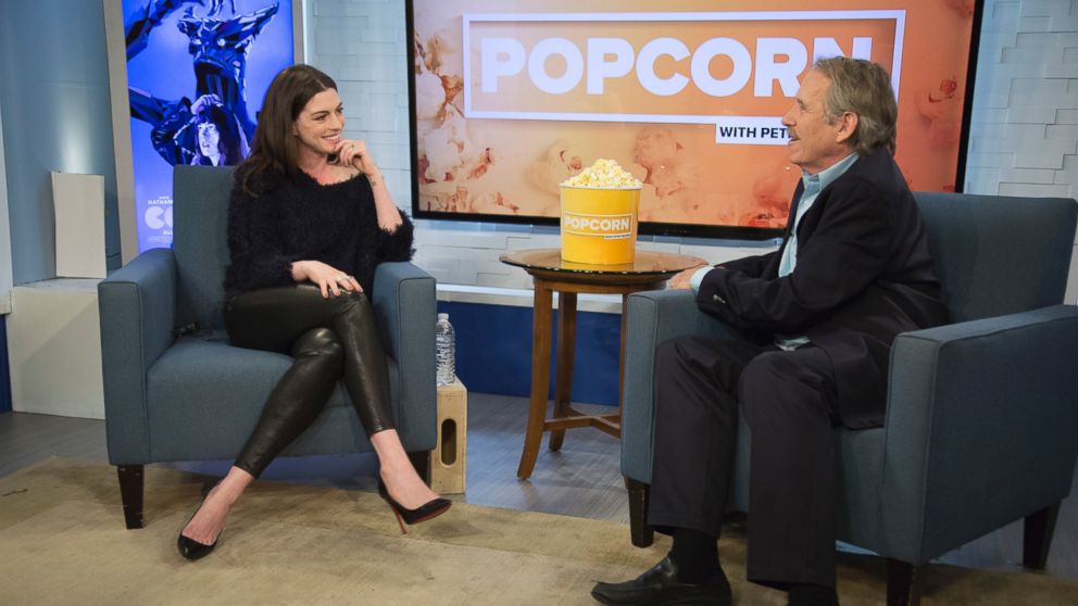 PHOTO: Anne Hathaway at ABC News studios in New York, on "Popcorn with Peter Travers," April 18, 2017.