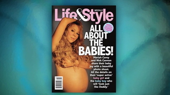 Mariah Carey Pregnant Belly Nude - Mariah Carey, Pregnant With Twins, Bares Baby Belly in Nude ...