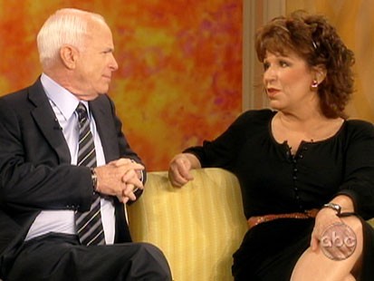 Picture of John McCain and Joy Behar.