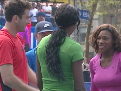 VIDEO: Tennis stars get the Big Apple excited for the U.S. Open.