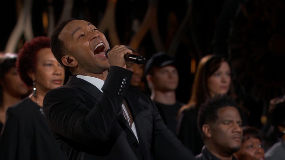 John Legend performs "Glory" from the film "Selma" during the 87th annual Academy Awards, Feb. 22, 2015 in Hollywood, Calif. 