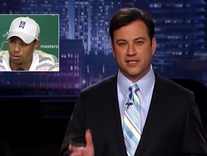 Video: Jimmy Kimmel jokes about the Tiger Woods press conference.
